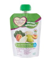 Purée biologique pour bébé Le Choix du Parent à saveur de poire, pêche, chou frisé et riz brun